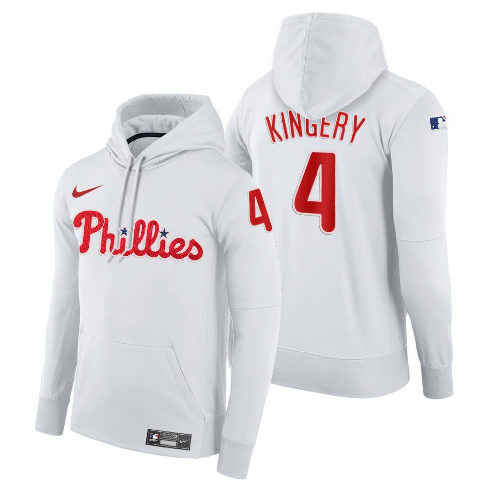 Men Philadelphia Phillies #4 Kingery white home hoodie 2021 MLB Nike Jerseys